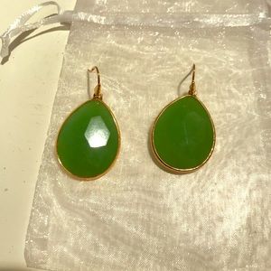 Stella and Dot green and gold earrings
